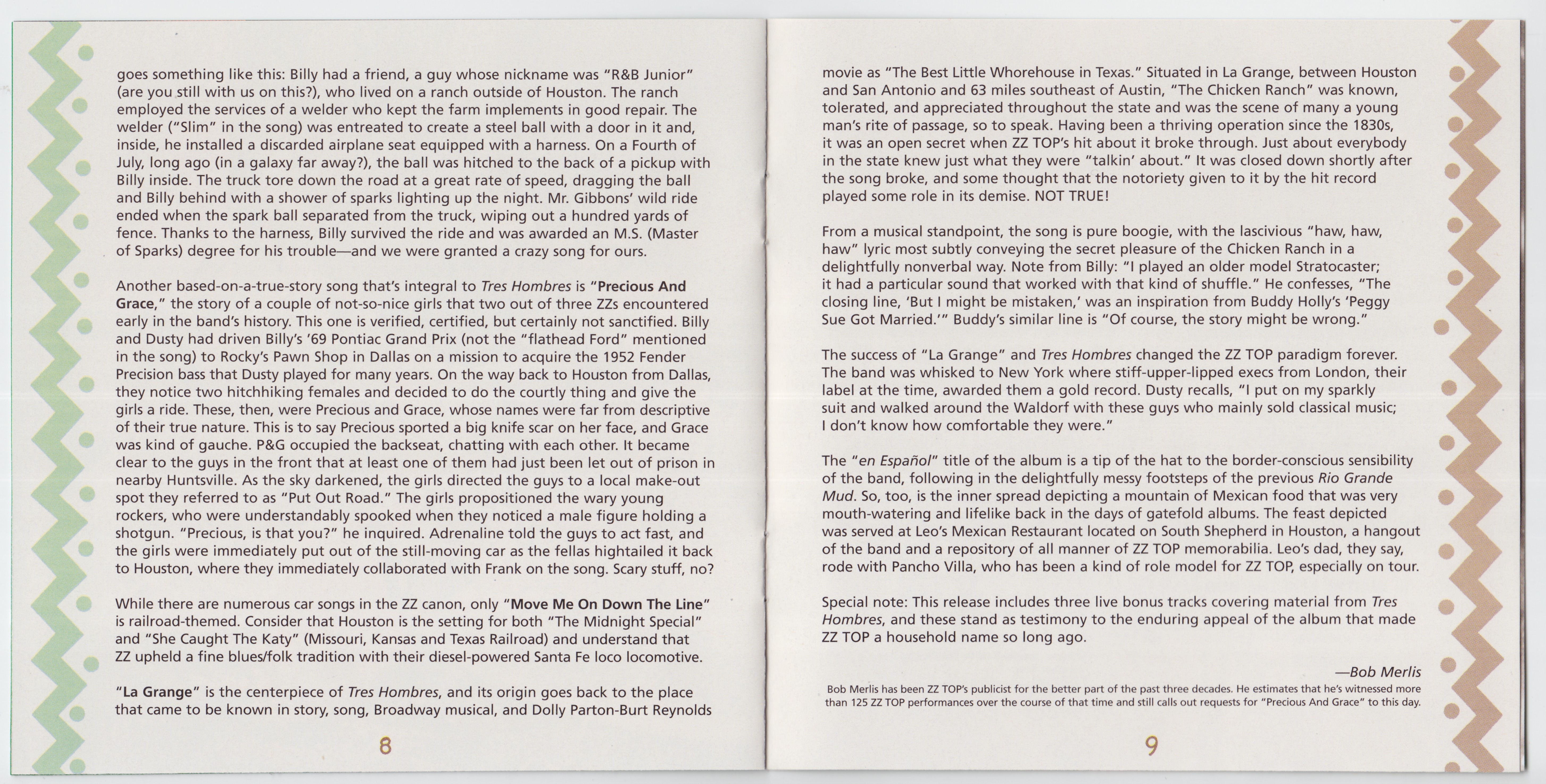 ZZ Top  Tres Hombres : Booklet05  us